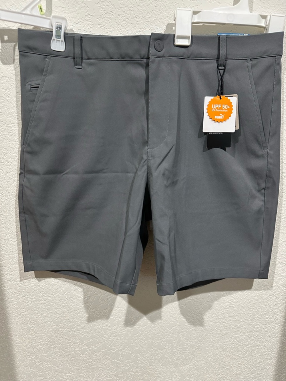 Puma Men's Flat-Front Performance Golf Shorts in Slate Sky